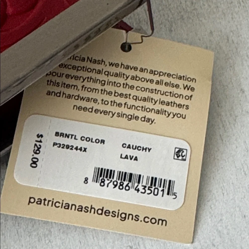 Patricia Nash Wallet Framed Tooled  Cauchy Lava Red